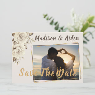 Faire-part Save the date   Romantic White Rustic Roses