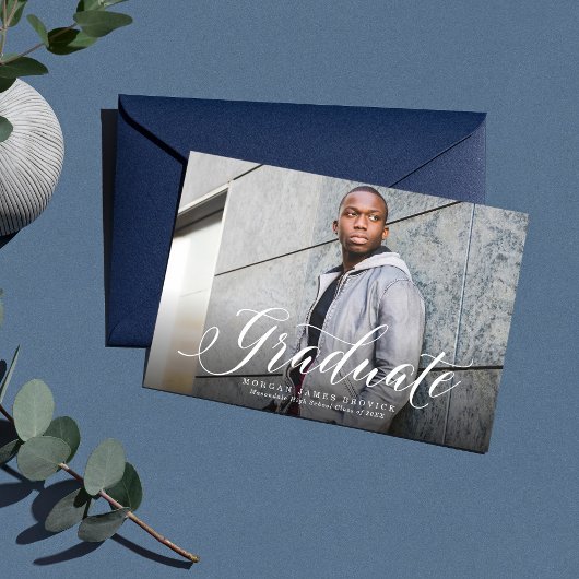 Faire-part Scénario de remise de diplôme classique horizontal