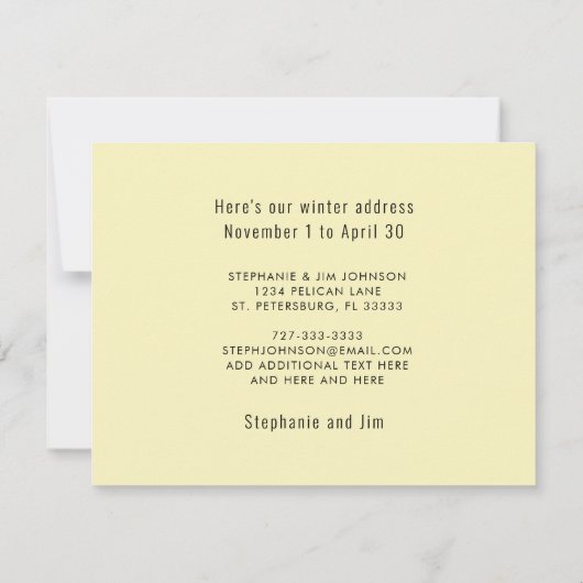 Faire-part Scène de plage de héron bleu de pingouin mignon No (Dos)