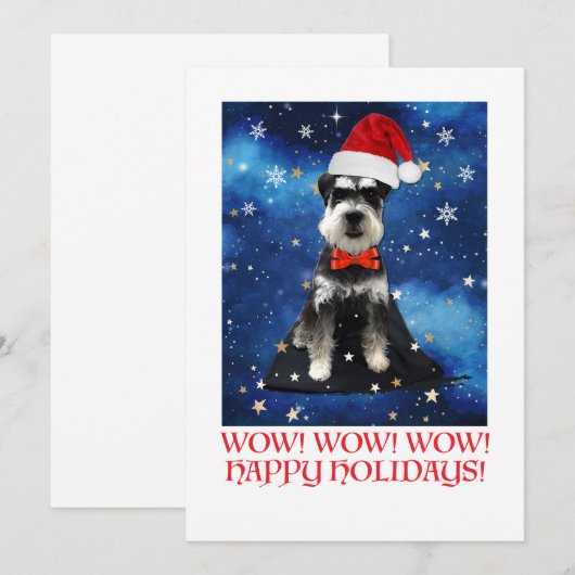 Faire-part Schnauzer de Noël (Devant / Derrière)