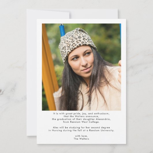 Faire-part Script 2 Photos Grad 2025 (Dos)