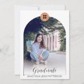 Faire-part Script Arch Deux Photo Moderne Terracotta Graduati (Devant)