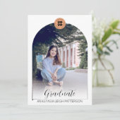 Faire-part Script Arch Deux Photo Moderne Terracotta Graduati (Debout devant)