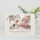 Faire-part Script Baby Photo Naissance moderne (Debout devant)