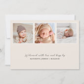 Faire-part Script Baby Photo Naissance moderne (Dos)