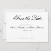 Faire-part Script Black White Wedding Enregistrer la photo de (Devant)
