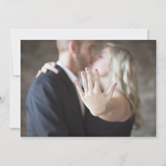 Faire-part Script Black White Wedding Enregistrer la photo de (Dos)