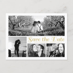Faire-part Script Blanc Enregistrer La Carte Postale Collage