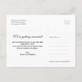 Faire-part Script Blanc Enregistrer La Carte Postale Collage  (Dos)