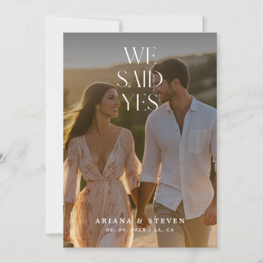 Faire-part Script Boho Nous Avons Dit Oui Russe Photo Mariage (Devant)