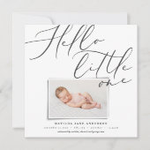 Faire-part Script bonjour petit un moderne 1 photo typographi (Devant)