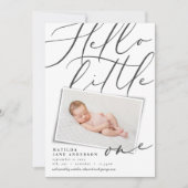 Faire-part Script bonjour petit un moderne 1 photo typographi (Devant)