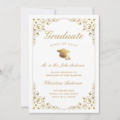 Faire-part Script Casquette Gold Ivy de parents White Graduat (Devant)