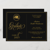 Faire-part Script classique élégant sans diplôme de photo (Devant / Derrière)