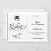 Faire-part Script classique élégant sans diplôme de photo (Devant)