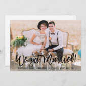 Faire-part Script De Brush Moderne Nous Avons Marié Photo (Devant / Derrière)