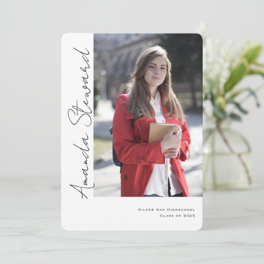 Faire-part Script de calligraphie décontractée, diplômé de ph (Debout devant)