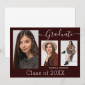 Faire-part Script de calligraphie moderne Brgdy 3 Diplôme pho (Devant / Derrière)