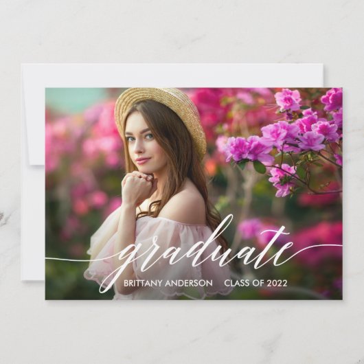 Faire-part Script de calligraphie moderne Diplôme photo (Devant)