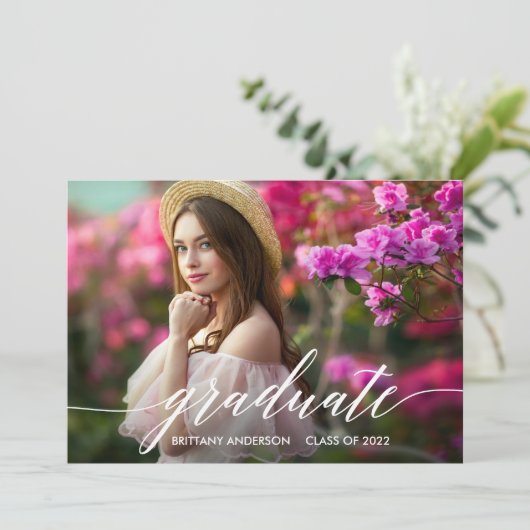 Faire-part Script de calligraphie moderne Diplôme photo (Debout devant)