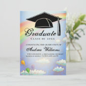 Faire-part Script de Casquette de graduation Rainbow Grad (Debout devant)