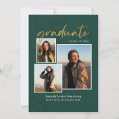 Faire-part Script de collage photo de remise de diplômes 4 Ve (Devant)