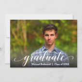 Faire-part Script de graduation photo moderne (Devant)
