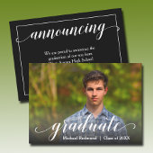 Faire-part Script de graduation photo moderne