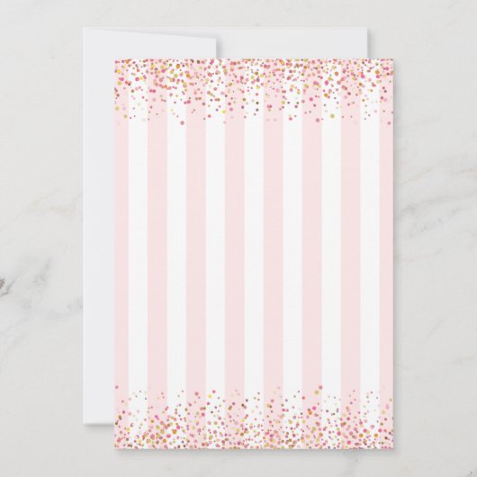 Faire-part Script de parties scintillant rose moderne girly d (Dos)