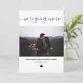 Faire-part Script de photo de mariage minimaliste micro downs (Debout devant)