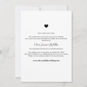 Faire-part Script de photo de mariage minimaliste micro downs (Dos)