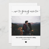 Faire-part Script de photo de mariage minimaliste micro downs (Devant / Derrière)