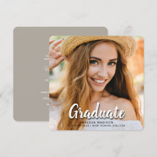 Faire-part Script de pinceau élégant moderne   Trendy Photo G