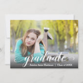 Faire-part Script de remise de diplôme photo moderne (Devant)