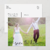 Faire-part Script de typographie pour carte postale photo de (Devant / Derrière)