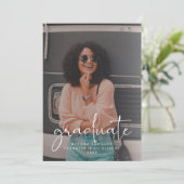 Faire-part Script décontracté Faux Vellum Diplôme Photo (Debout devant)