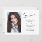 Faire-part Script d'encre manuscrite moderne Graduate 2 photo (Devant)
