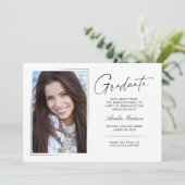 Faire-part Script d'encre manuscrite moderne Graduate 2 photo (Debout devant)