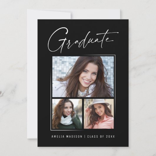 Faire-part Script d'encre unique minimal moderne - 3ème photo (Devant)