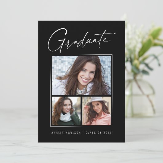 Faire-part Script d'encre unique minimal moderne - 3ème photo (Debout devant)