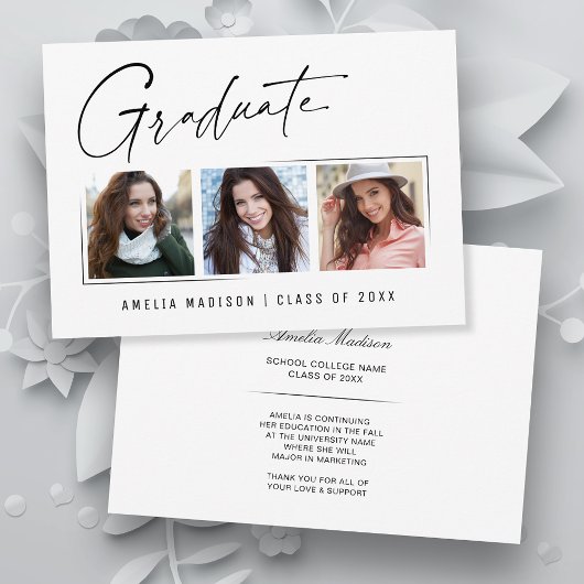 Faire-part Script d'encre unique minimal moderne - 3ème photo