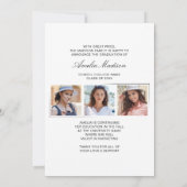 Faire-part Script d'encre unique minimal moderne Graduate 4 p (Dos)