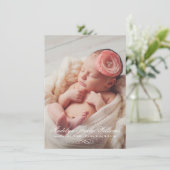 Faire-part Script Elegance Baby Girl Photo Overlay Naissance (Debout devant)