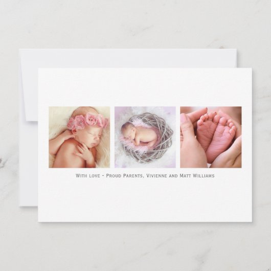 Faire-part Script Elegance Baby Girl Photo Overlay Naissance (Dos)