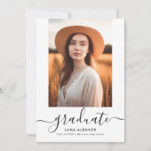 Faire-part Script élégant moderne 2023 Graduation Photo (Devant)