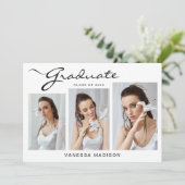 Faire-part Script élégant moderne simple | 3 Diplôme photo (Debout devant)