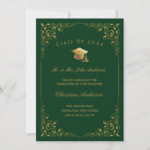 Faire-part Script Gold Ivy De Parents Green Graduation (Devant)