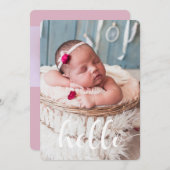 Faire-part Script Lettering Baby Birth Annonces (Devant / Derrière)