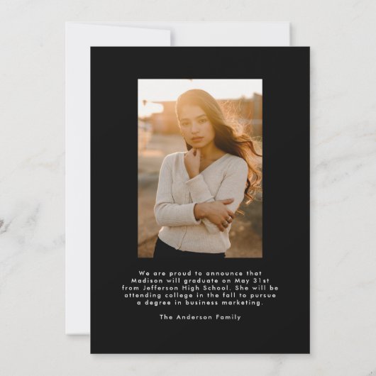 Faire-part Script manuscrit 2 - Diplôme photo (Dos)