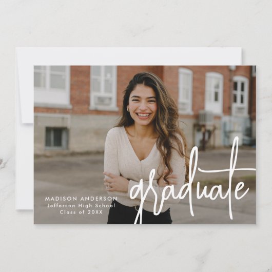 Faire-part Script manuscrit 2 - Diplôme photo (Devant)